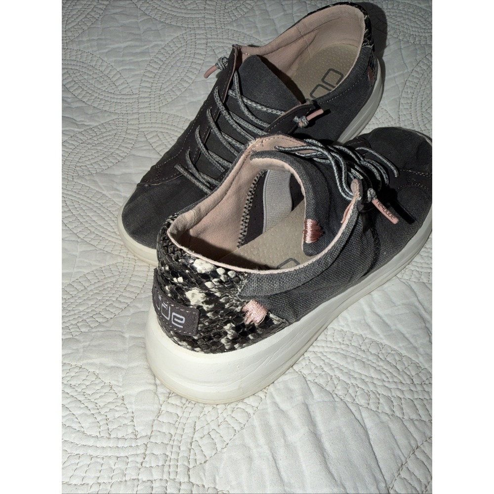 Hey Dude Karina Slip On Shoe Women's 8 Jet Black Gray Casual Comfort Sneaker
